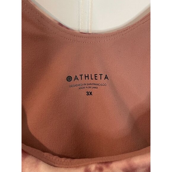 Athleta Womens Tie-Dye Tank Top 3X Polyester Spandex Blend Pink & White - Picture 4 of 10